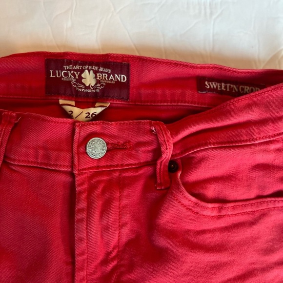Lucky Brand Sweet’n Crop Red Jeans Size 26 / 2 - Picture 2 of 8